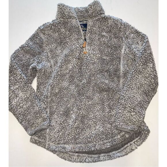 Simply Southern Sherpa Pullover Sweater Women's Small Gray 1/4 Zip A51 - Picture 1 of 7